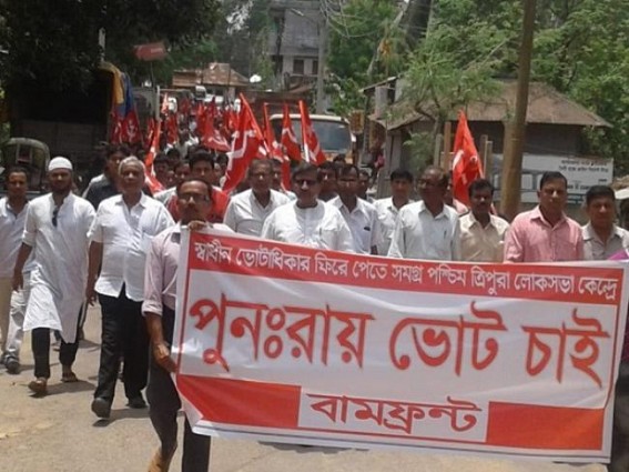 Tripura Poll Rigging : Statewide CPI-Mâ€™s protest in demand of Total Re-Poll in West Tripura constituency